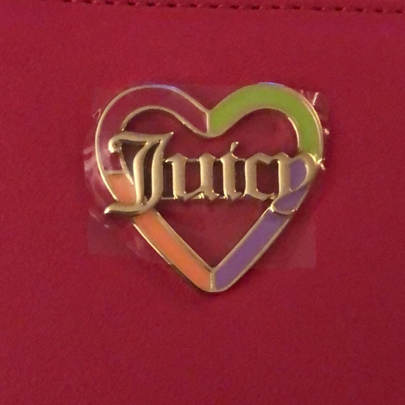 Juicy Couture Pink Flash Faux Leather Love Mode Small Zip Around Wallet NWT - Picture 15 of 16